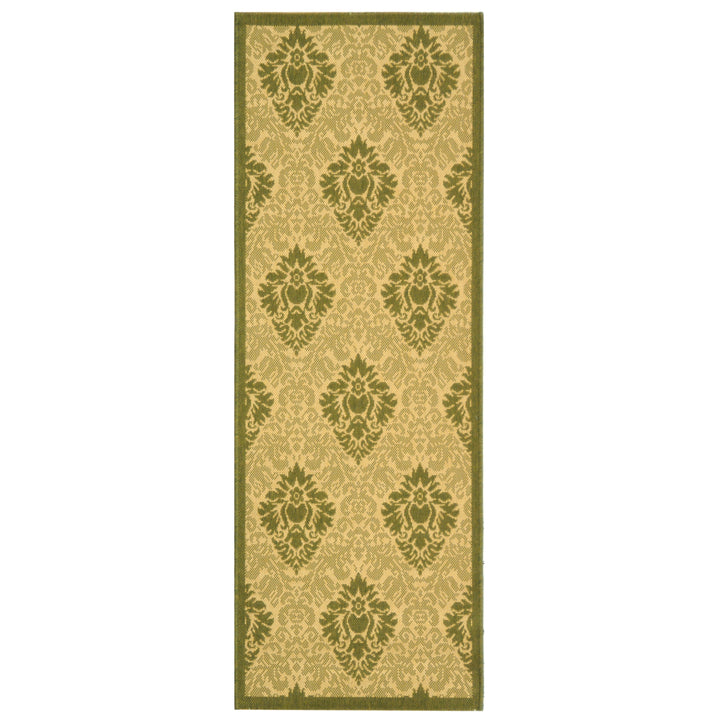 SAFAVIEH Outdoor CY2714-1E01 Courtyard Natural / Olive Rug Image 5