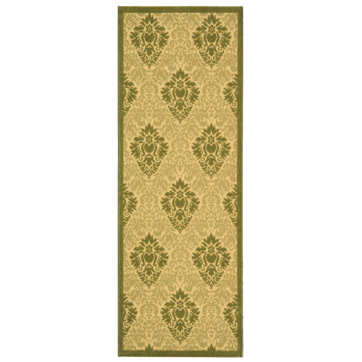 SAFAVIEH Outdoor CY2714-1E01 Courtyard Natural / Olive Rug Image 1