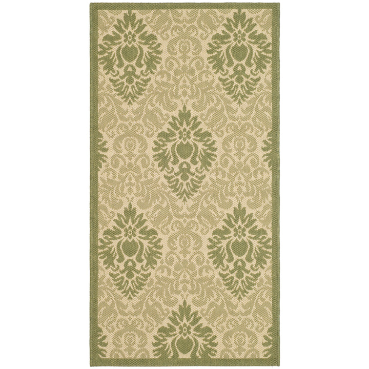 SAFAVIEH Outdoor CY2714-1E01 Courtyard Natural / Olive Rug Image 8