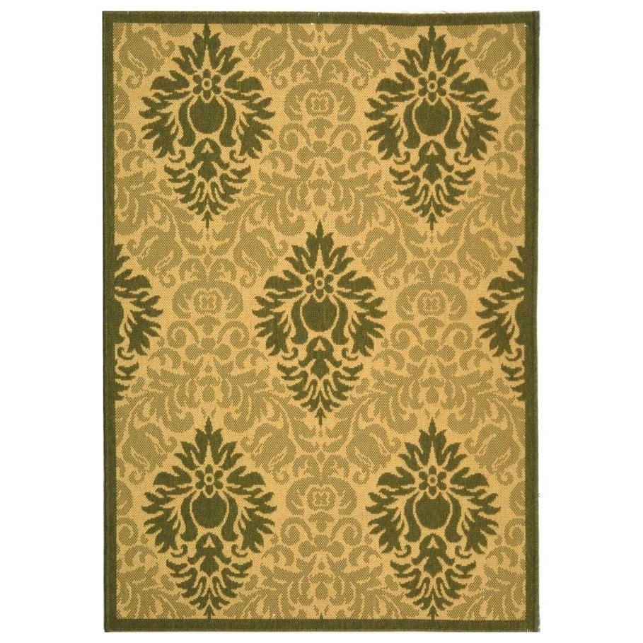 SAFAVIEH Outdoor CY2714-1E01 Courtyard Natural / Olive Rug Image 9
