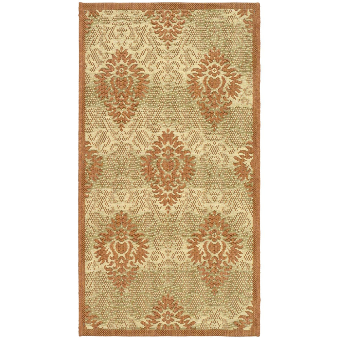 SAFAVIEH Outdoor CY2714-3201 Courtyard Natural / Terra Rug Image 1