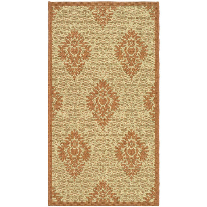 SAFAVIEH Outdoor CY2714-3201 Courtyard Natural / Terra Rug Image 1