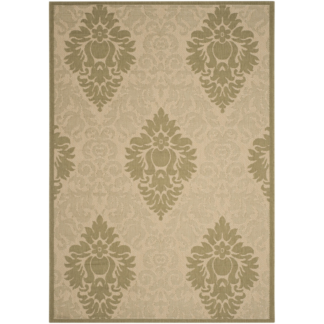 SAFAVIEH Outdoor CY2714-1E01 Courtyard Natural / Olive Rug Image 10