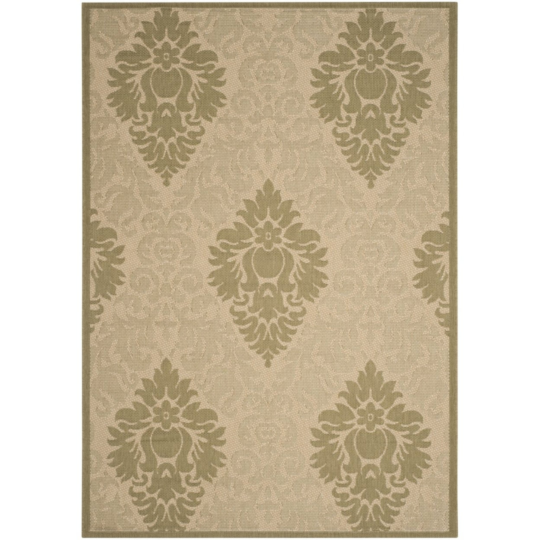 SAFAVIEH Outdoor CY2714-1E01 Courtyard Natural / Olive Rug Image 1