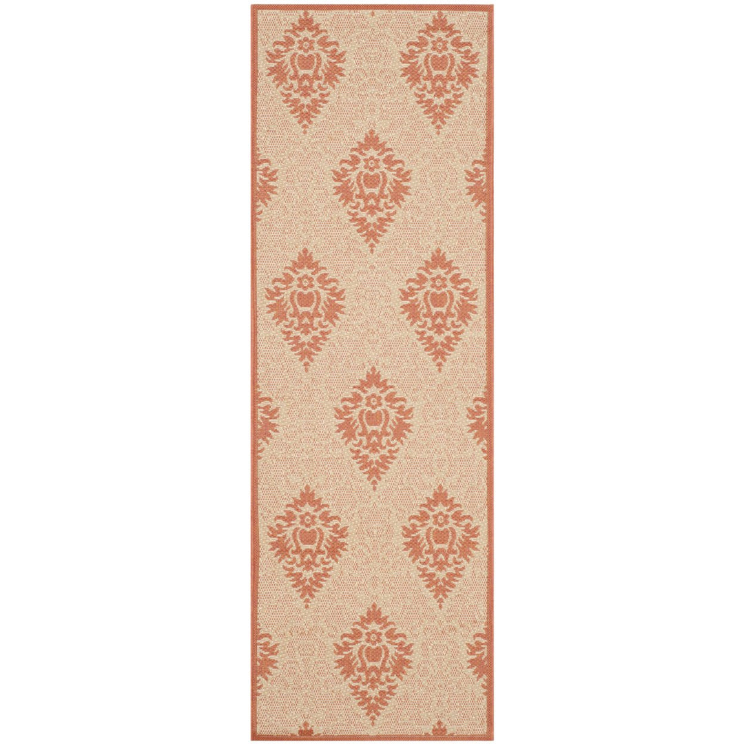 SAFAVIEH Outdoor CY2714-3201 Courtyard Natural / Terra Rug Image 1