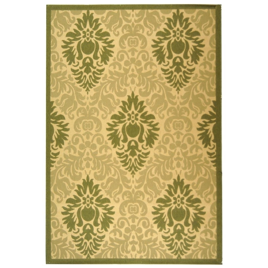 SAFAVIEH Outdoor CY2714-1E01 Courtyard Natural / Olive Rug Image 11