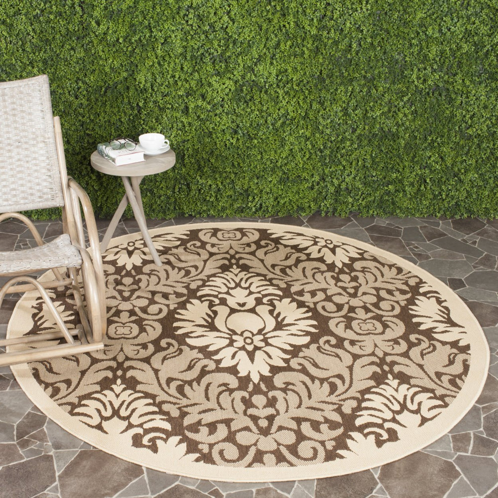 SAFAVIEH Outdoor CY2714-3009 Courtyard Brown / Natural Rug Image 2