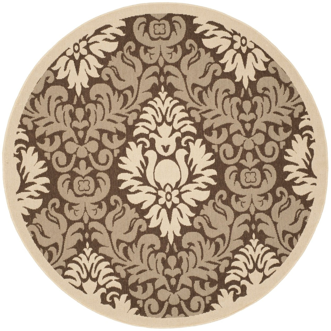 SAFAVIEH Outdoor CY2714-3009 Courtyard Brown / Natural Rug Image 1