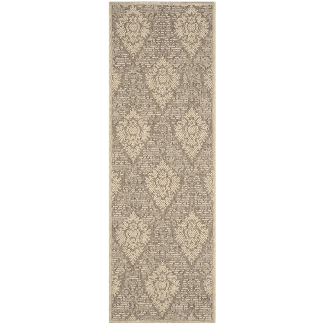 SAFAVIEH Outdoor CY2714-3009 Courtyard Brown / Natural Rug Image 1