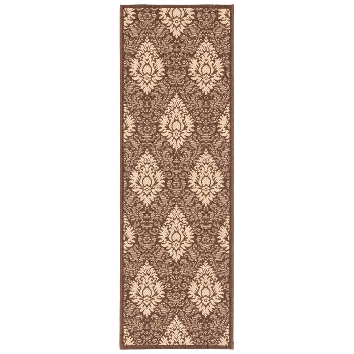 SAFAVIEH Outdoor CY2714-3409 Courtyard Chocolate / Natural Rug Image 6