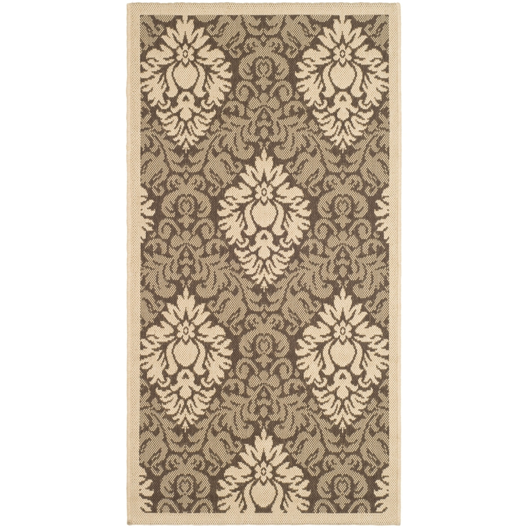 SAFAVIEH Outdoor CY2714-3009 Courtyard Brown / Natural Rug Image 8