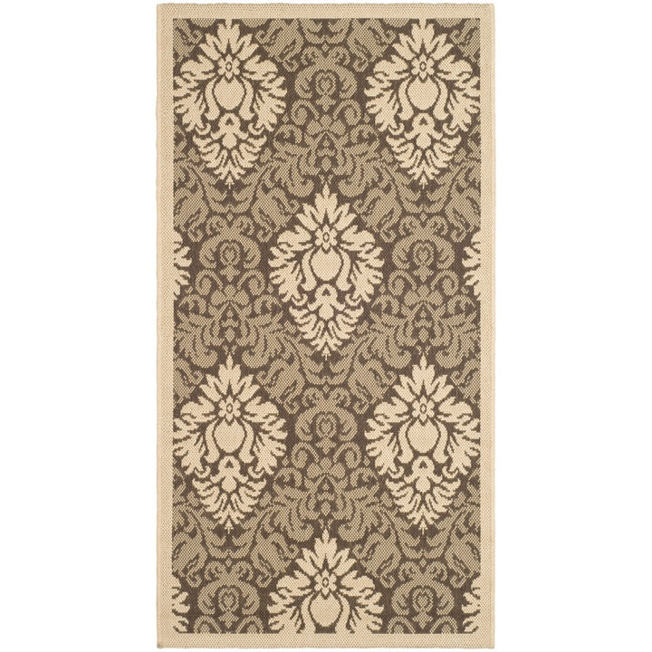 SAFAVIEH Outdoor CY2714-3009 Courtyard Brown / Natural Rug Image 1