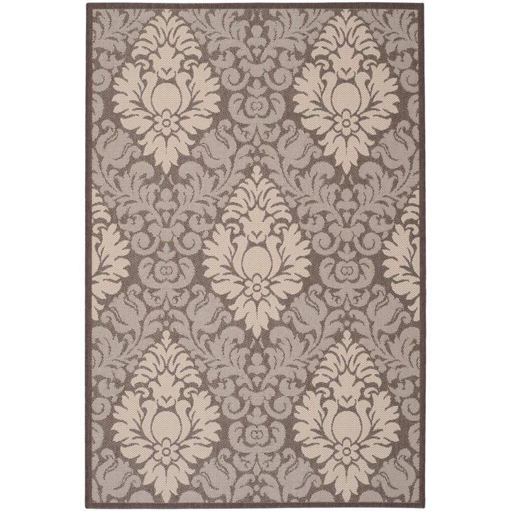 SAFAVIEH Outdoor CY2714-3409 Courtyard Chocolate / Natural Rug Image 9