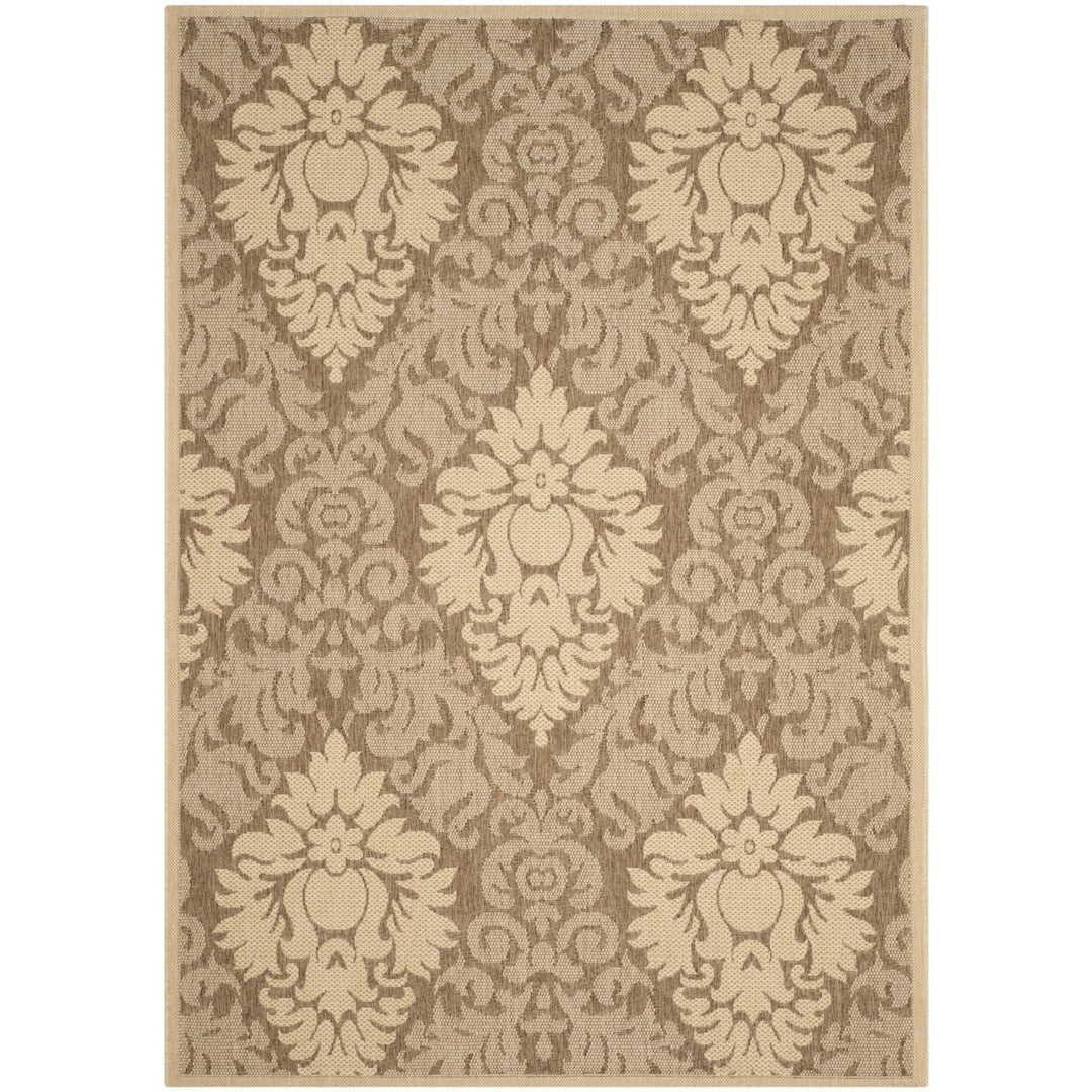 SAFAVIEH Outdoor CY2714-3009 Courtyard Brown / Natural Rug Image 1