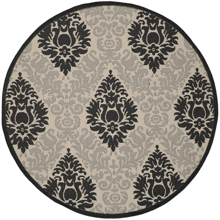 SAFAVIEH Indoor Outdoor CY2714-3901 Courtyard Sand / Black Rug Image 1