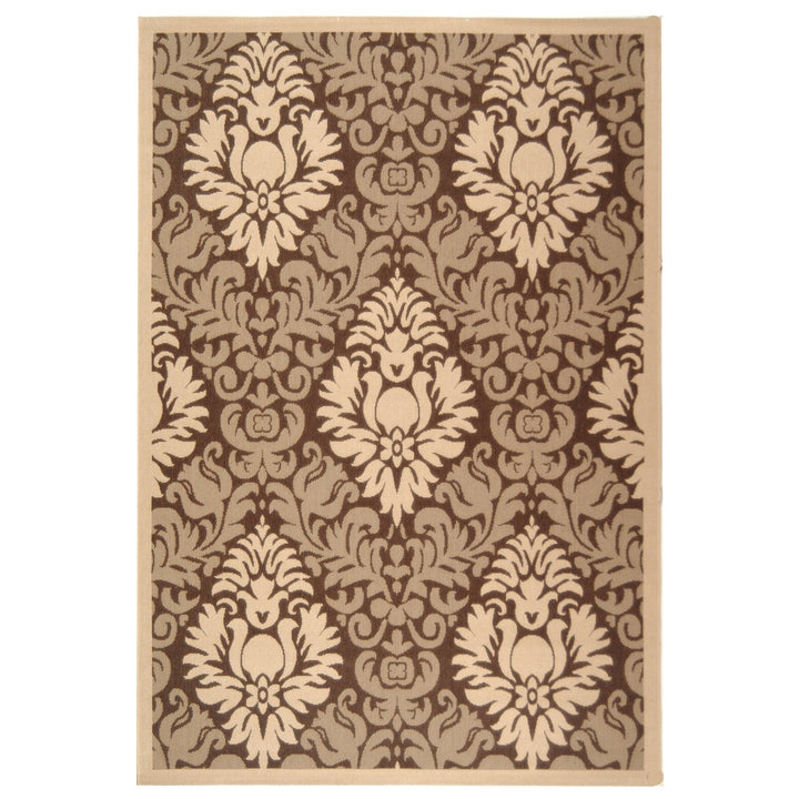 SAFAVIEH Outdoor CY2714-3009 Courtyard Brown / Natural Rug Image 1