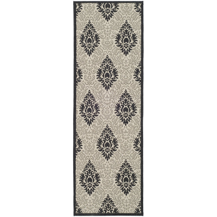 SAFAVIEH Indoor Outdoor CY2714-3901 Courtyard Sand / Black Rug Image 1