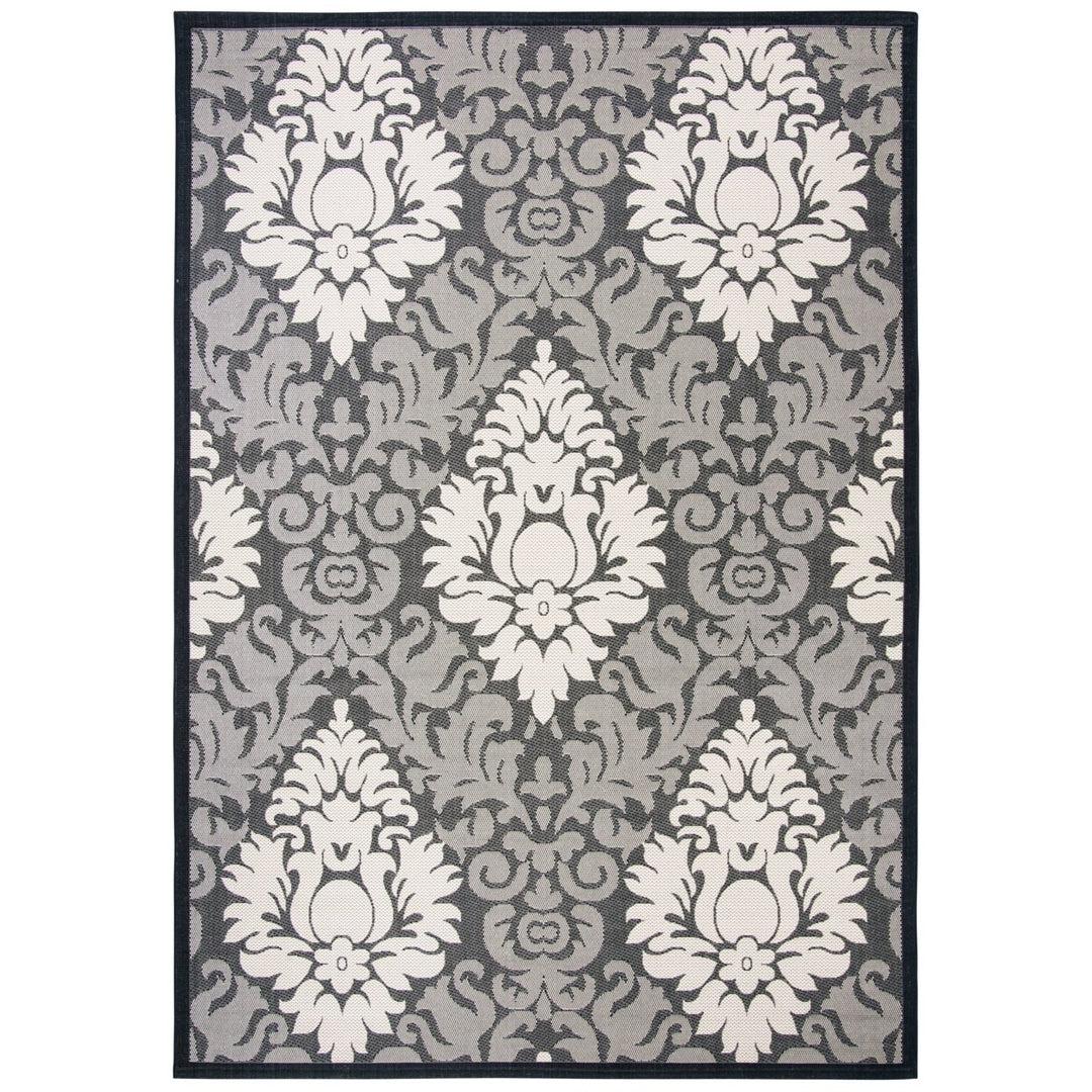 SAFAVIEH Indoor Outdoor CY2714-3908 Courtyard Black / Sand Rug Image 1