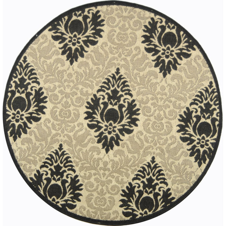 SAFAVIEH Indoor Outdoor CY2714-3901 Courtyard Sand / Black Rug Image 1