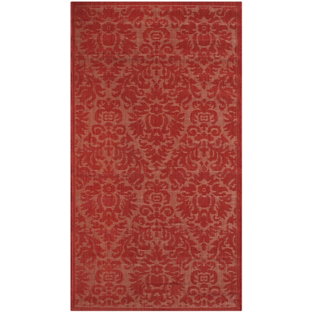 SAFAVIEH Outdoor CY2714-3777 Courtyard Collection Red / Red Rug Image 5