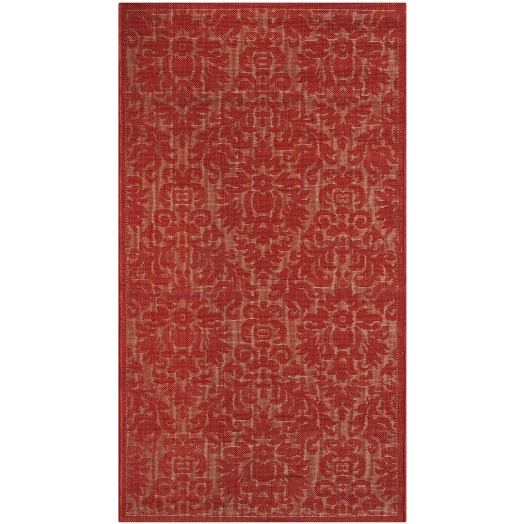 SAFAVIEH Outdoor CY2714-3777 Courtyard Collection Red / Red Rug Image 1