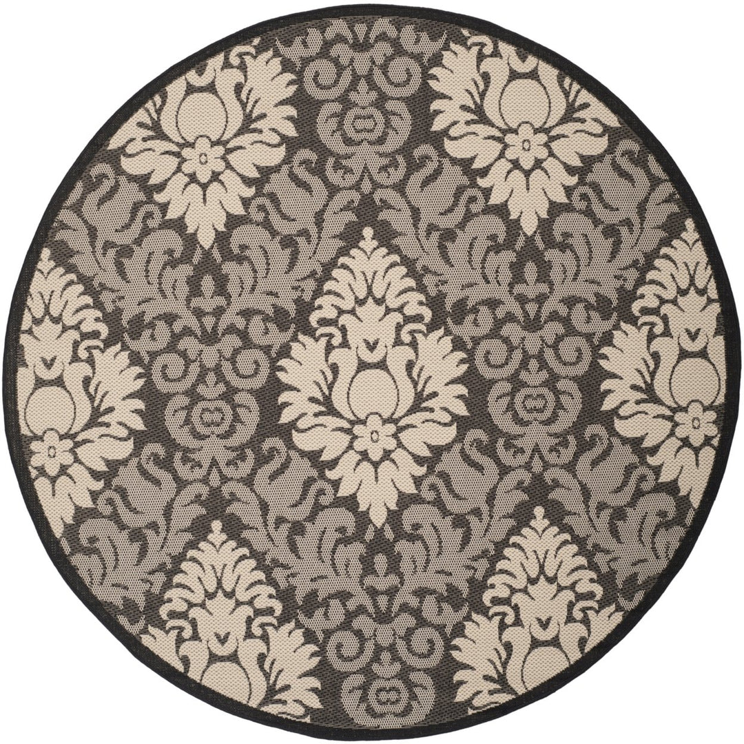 SAFAVIEH Indoor Outdoor CY2714-3908 Courtyard Black / Sand Rug Image 1