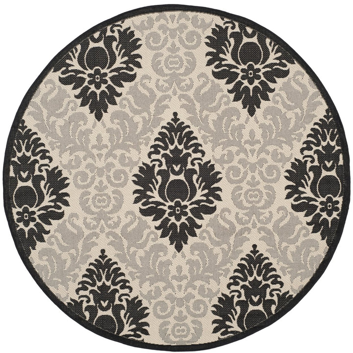 SAFAVIEH Indoor Outdoor CY2714-3901 Courtyard Sand / Black Rug Image 1