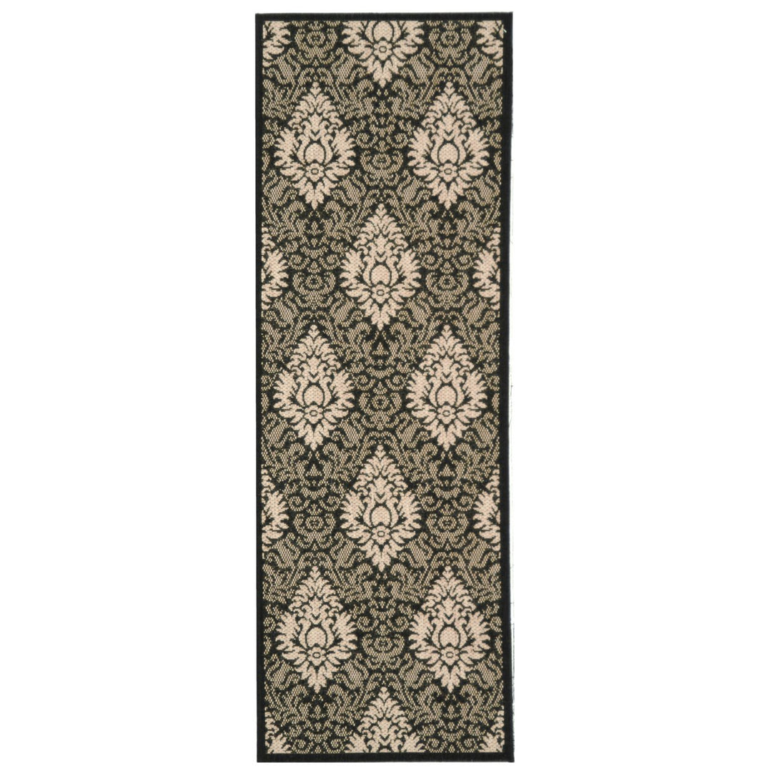 SAFAVIEH Indoor Outdoor CY2714-3908 Courtyard Black / Sand Rug Image 1