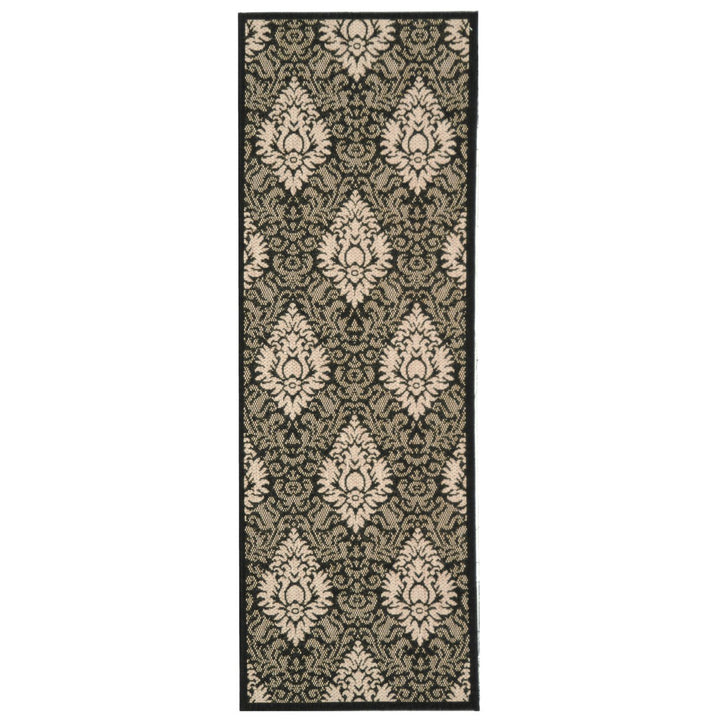 SAFAVIEH Indoor Outdoor CY2714-3908 Courtyard Black / Sand Rug Image 1