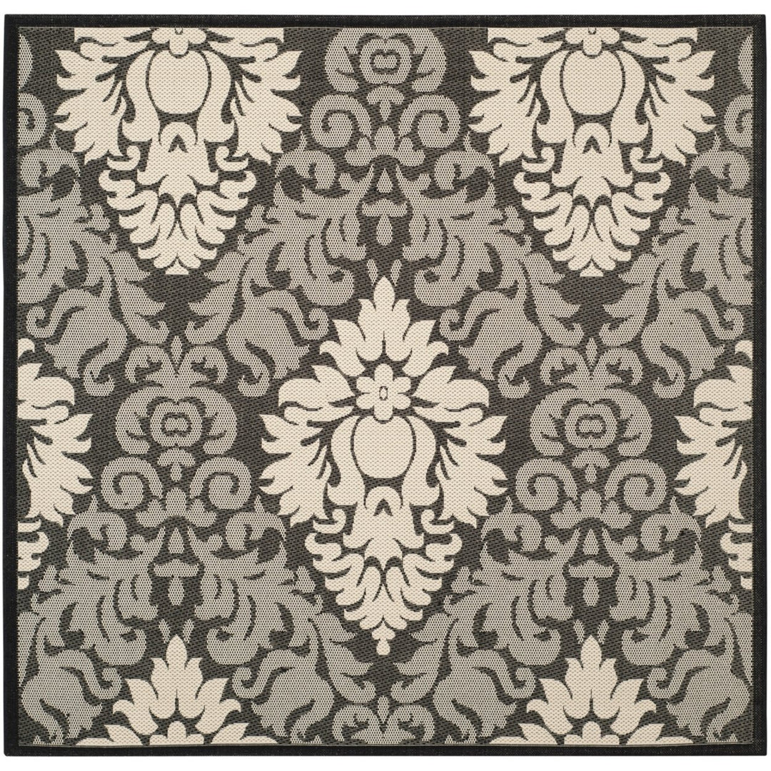 SAFAVIEH Indoor Outdoor CY2714-3908 Courtyard Black / Sand Rug Image 1