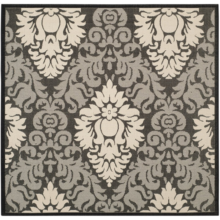 SAFAVIEH Indoor Outdoor CY2714-3908 Courtyard Black / Sand Rug Image 1