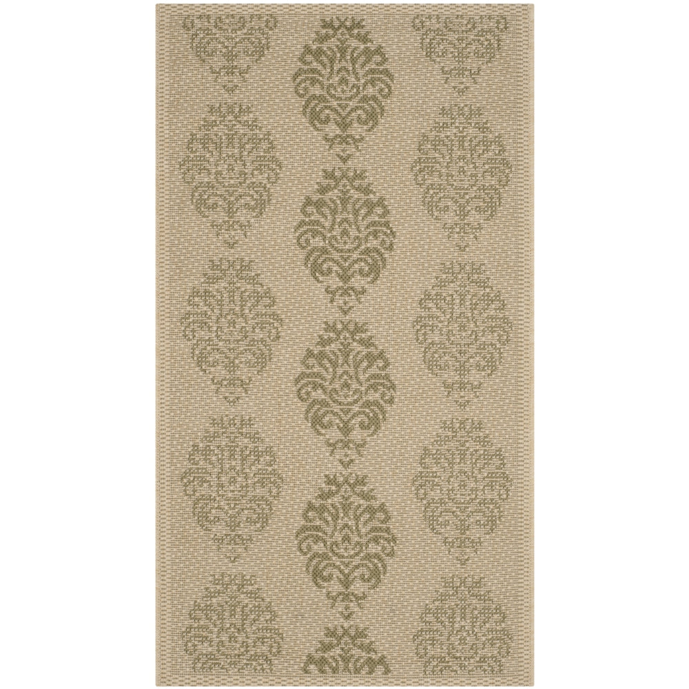 SAFAVIEH Outdoor CY2720-1E01 Courtyard Natural / Olive Rug Image 2