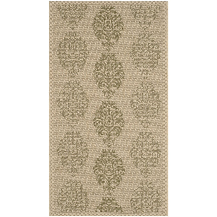 SAFAVIEH Outdoor CY2720-1E01 Courtyard Natural / Olive Rug Image 1