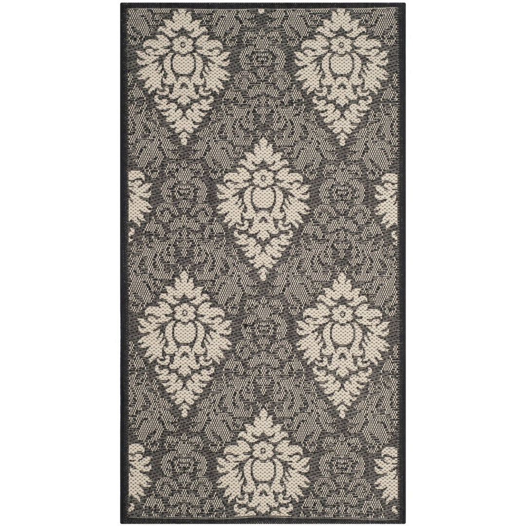 SAFAVIEH Indoor Outdoor CY2714-3908 Courtyard Black / Sand Rug Image 1