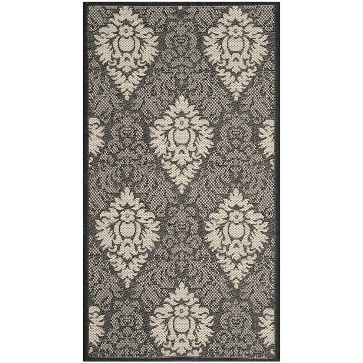 SAFAVIEH Indoor Outdoor CY2714-3908 Courtyard Black / Sand Rug Image 1