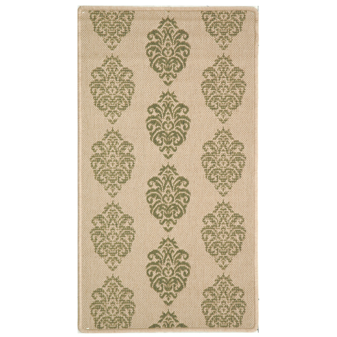 SAFAVIEH Outdoor CY2720-1E01 Courtyard Natural / Olive Rug Image 4