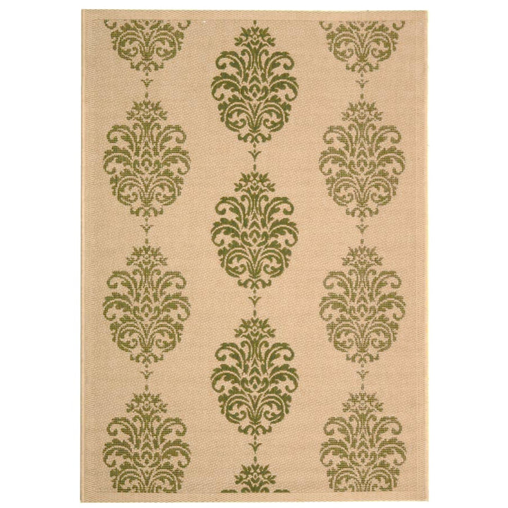 SAFAVIEH Outdoor CY2720-1E01 Courtyard Natural / Olive Rug Image 1