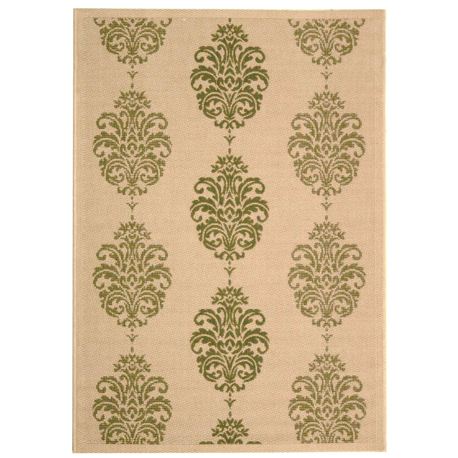 SAFAVIEH Outdoor CY2720-1E01 Courtyard Natural / Olive Rug Image 1