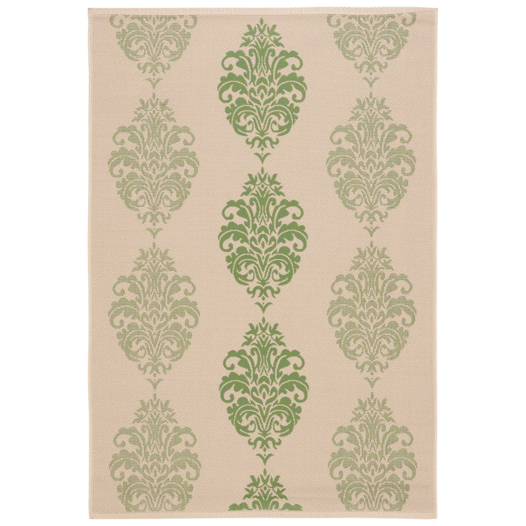 SAFAVIEH Outdoor CY2720-1E01 Courtyard Natural / Olive Rug Image 1