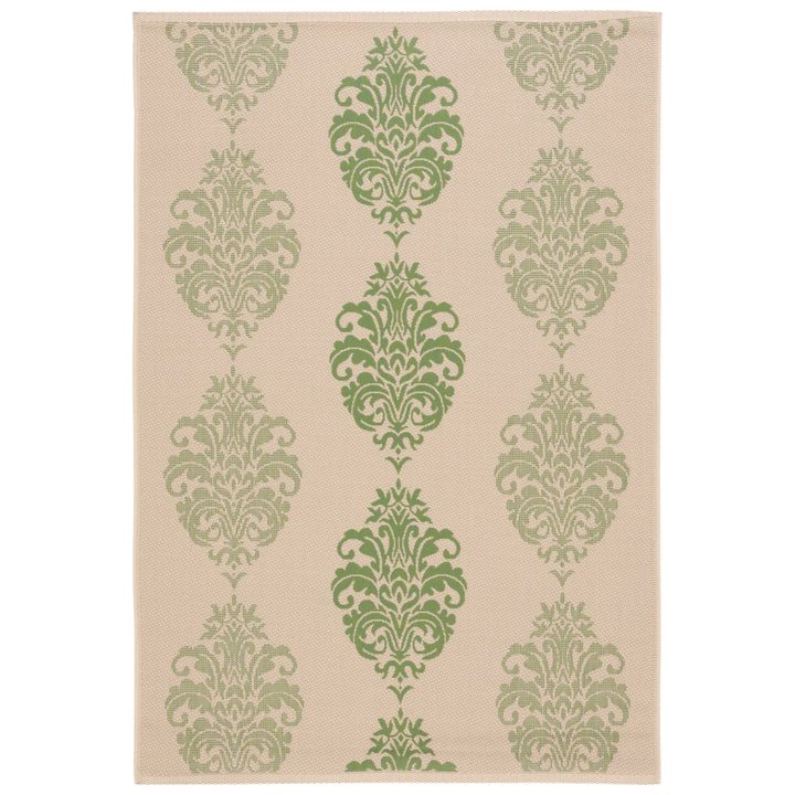 SAFAVIEH Outdoor CY2720-1E01 Courtyard Natural / Olive Rug Image 1