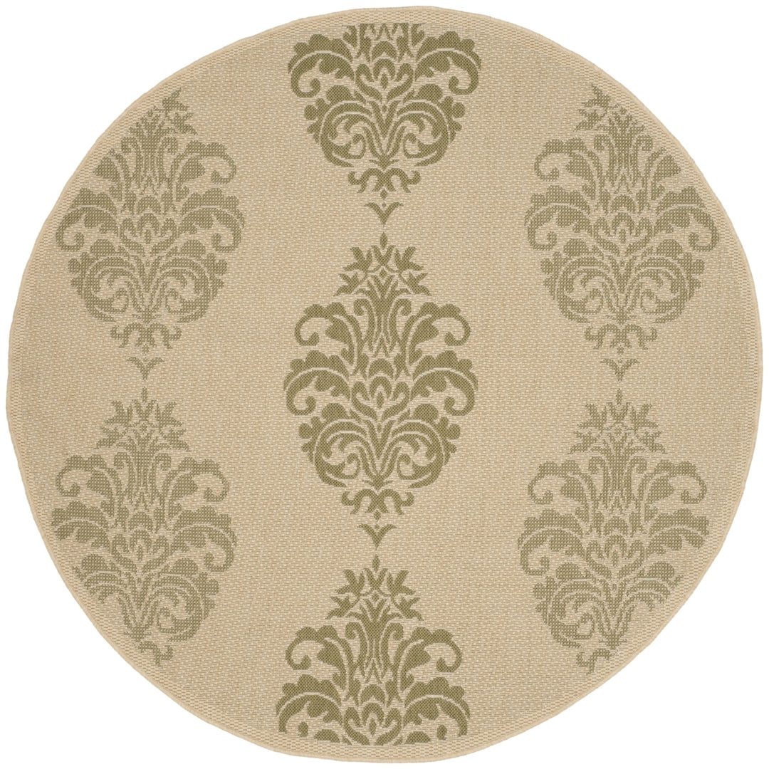 SAFAVIEH Outdoor CY2720-1E01 Courtyard Natural / Olive Rug Image 7