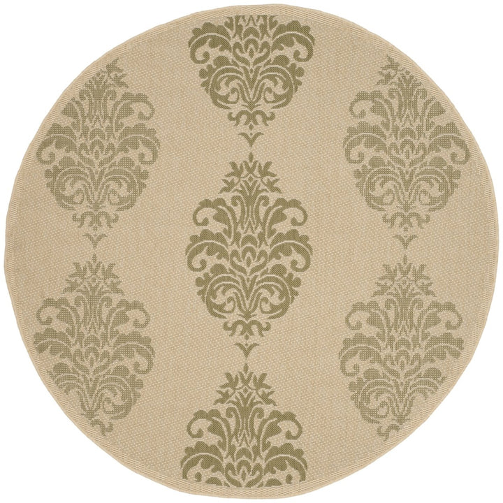 SAFAVIEH Outdoor CY2720-1E01 Courtyard Natural / Olive Rug Image 1