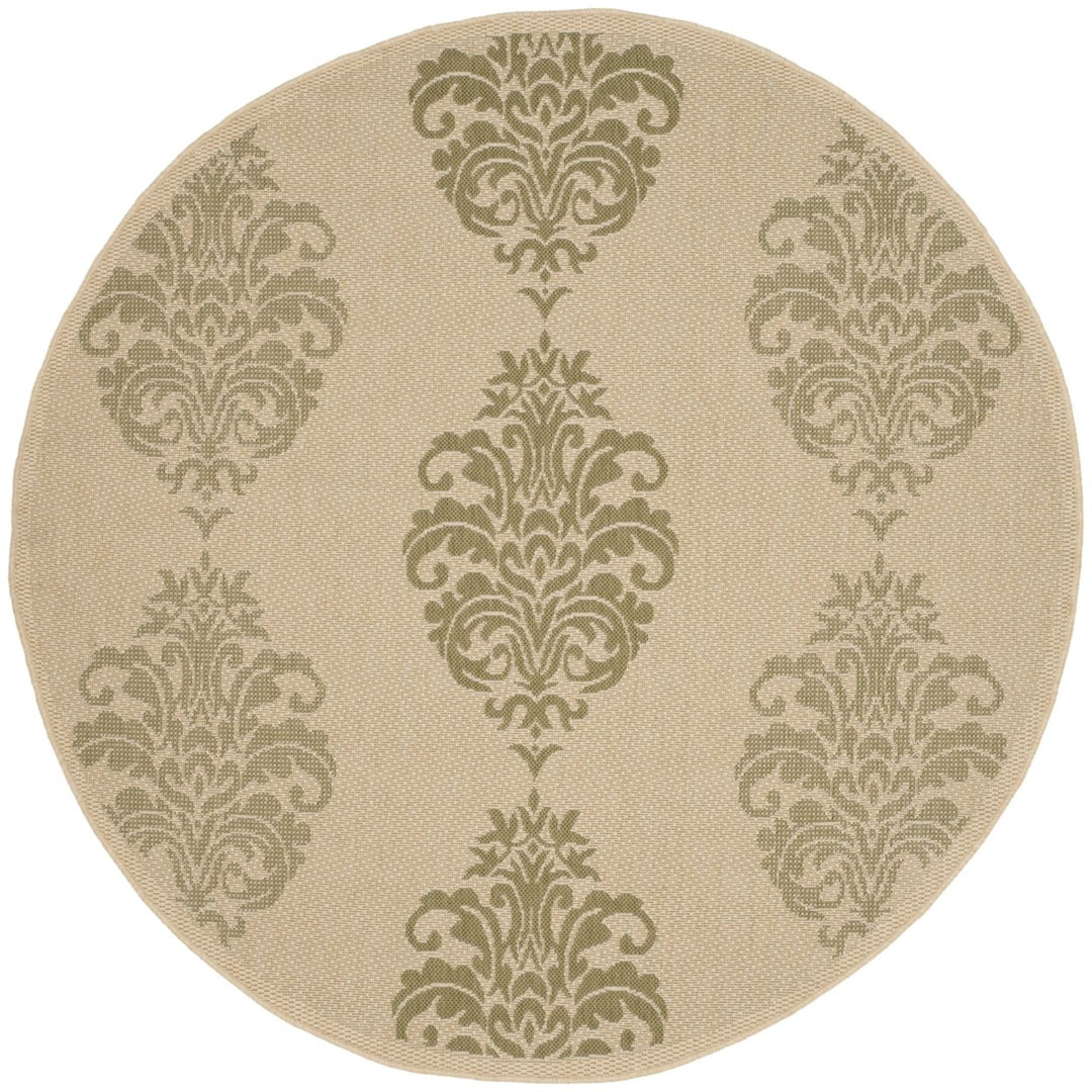 SAFAVIEH Outdoor CY2720-1E01 Courtyard Natural / Olive Rug Image 1