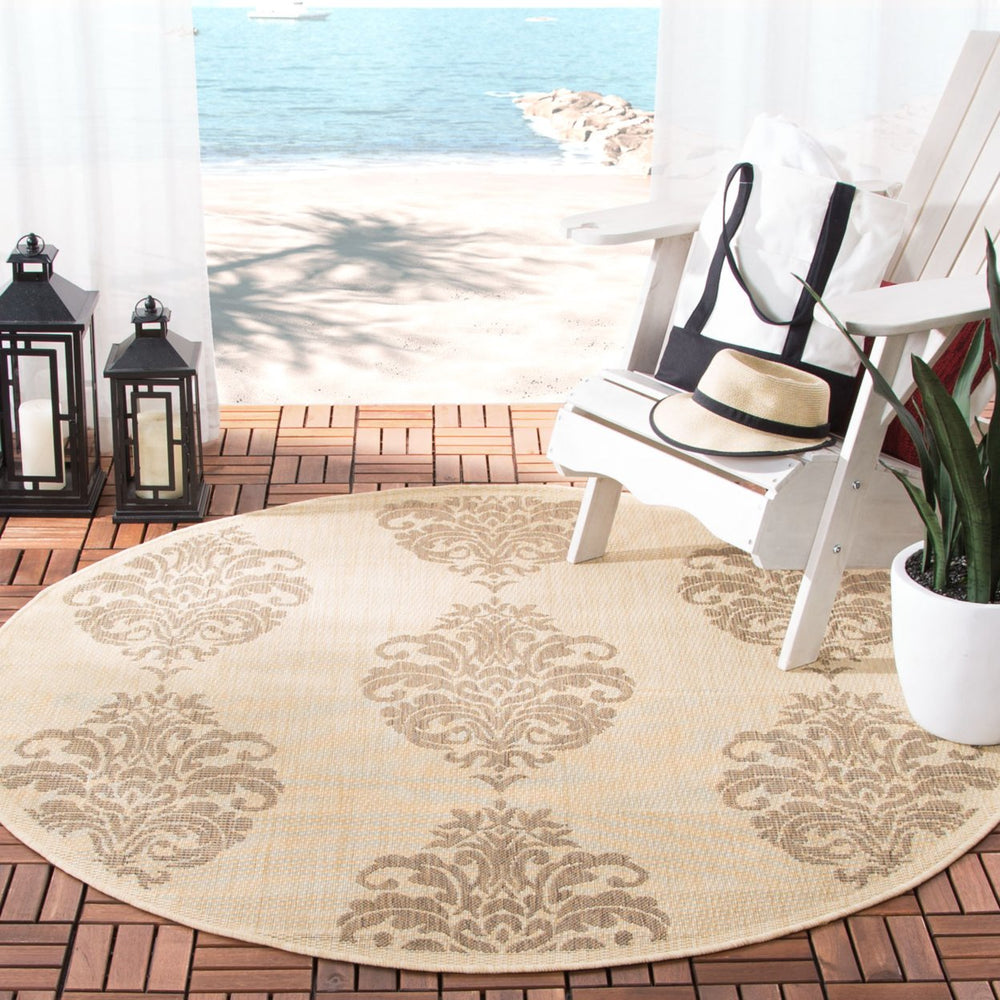 SAFAVIEH Outdoor CY2720-3001 Courtyard Natural / Brown Rug Image 2