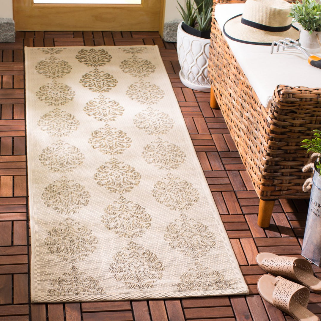 SAFAVIEH Outdoor CY2720-3001 Courtyard Natural / Brown Rug Image 3