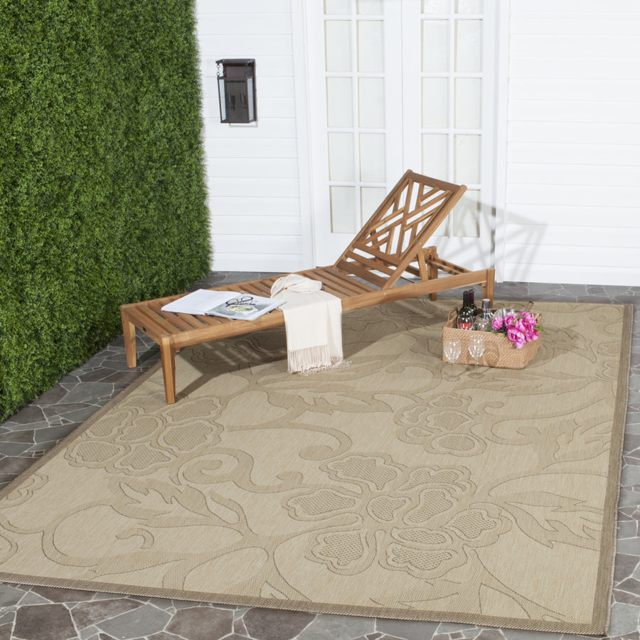 SAFAVIEH Outdoor CY2726-3001 Courtyard Natural / Brown Rug Image 1