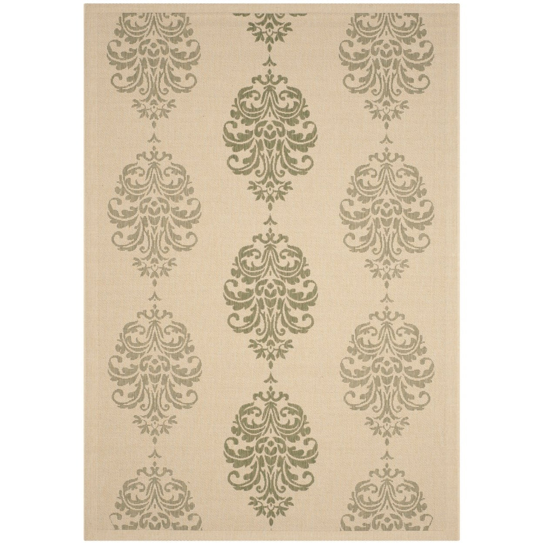 SAFAVIEH Outdoor CY2720-1E01 Courtyard Natural / Olive Rug Image 1