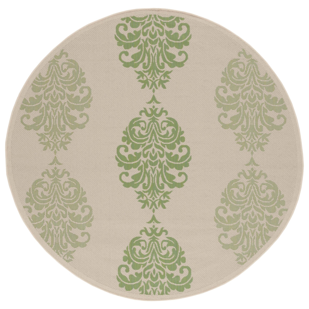 SAFAVIEH Outdoor CY2720-1E01 Courtyard Natural / Olive Rug Image 9