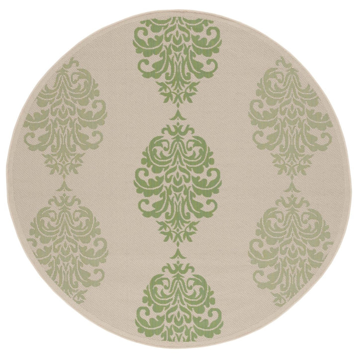 SAFAVIEH Outdoor CY2720-1E01 Courtyard Natural / Olive Rug Image 1