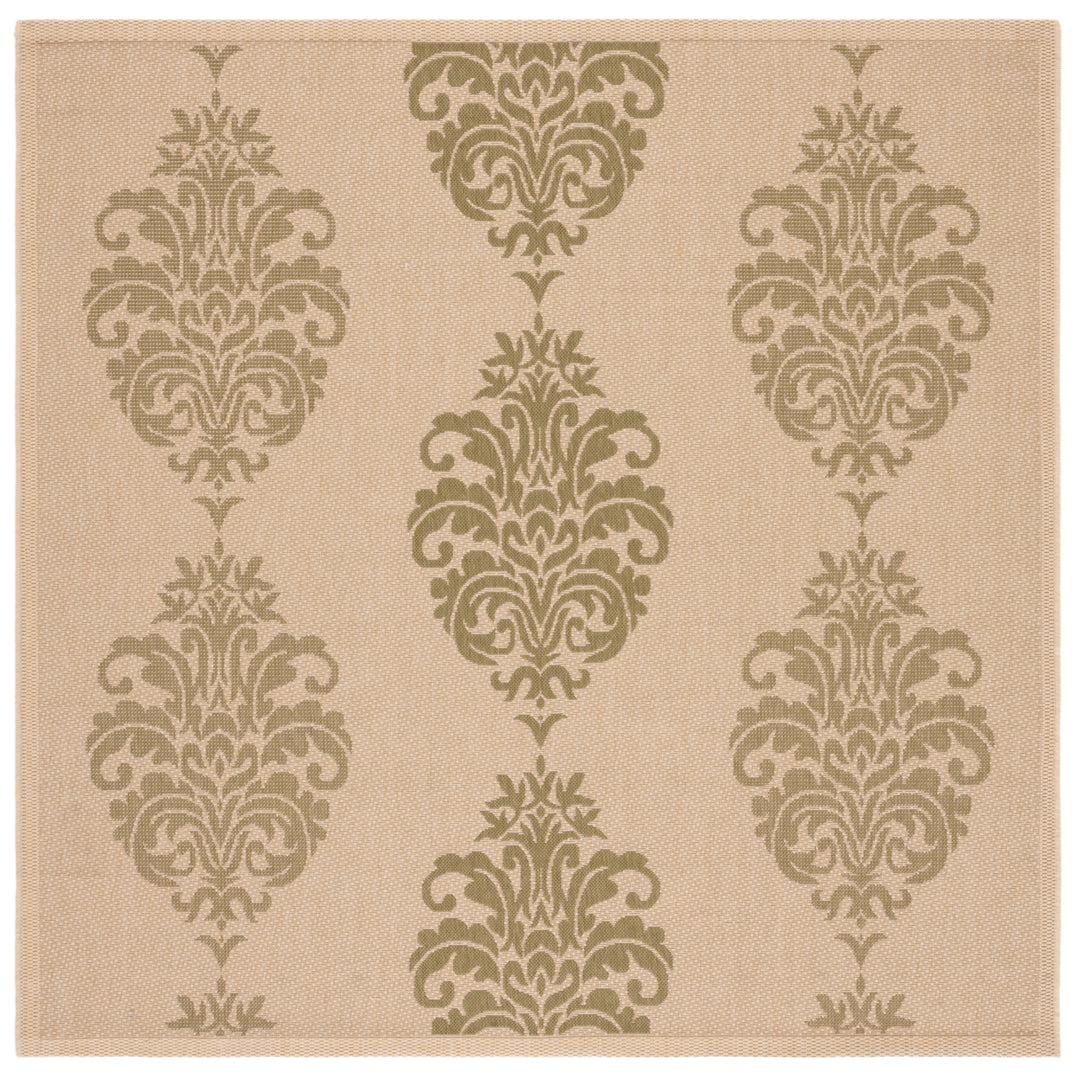 SAFAVIEH Outdoor CY2720-1E01 Courtyard Natural / Olive Rug Image 10